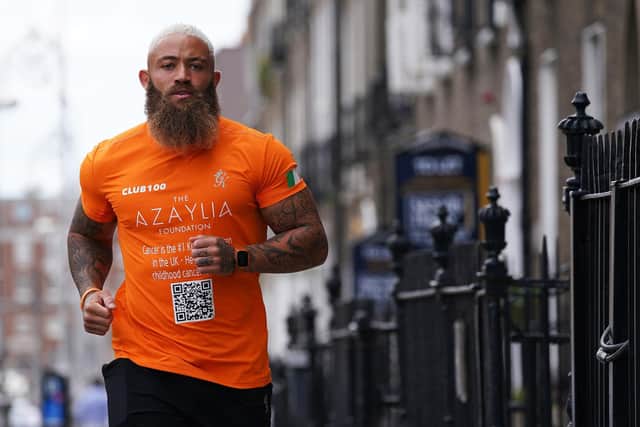 PA file photo of Ashley Cain as he begins his Five Marathons in Five Days challenge in August 2022..