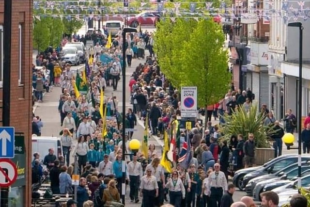 The scouts' parade in the Chorley town centre was the first for three years