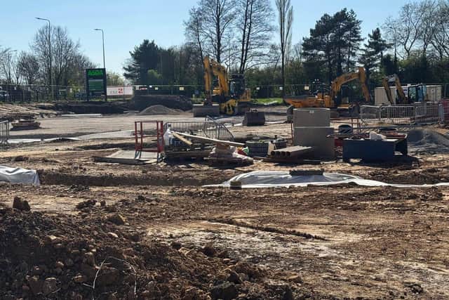 The cleared site of the new McDonald's in Clayton-le-Woods