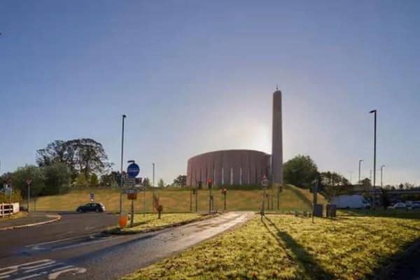 How the landmark Brick Veil Mosque would look if it were built at the Broughton roundabout (image: RIBA)