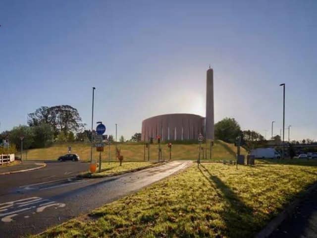 How the landmark Brick Veil Mosque would look if it were built at the Broughton roundabout (image: RIBA)