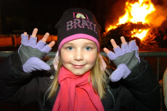Madison Desanti, seven, enjoys the fireworks at Preston Grasshoppers in 2008