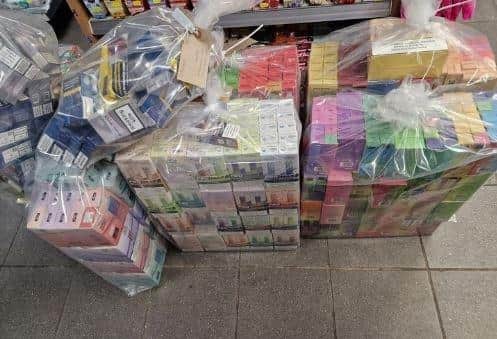 Some of the illegal products seized.
