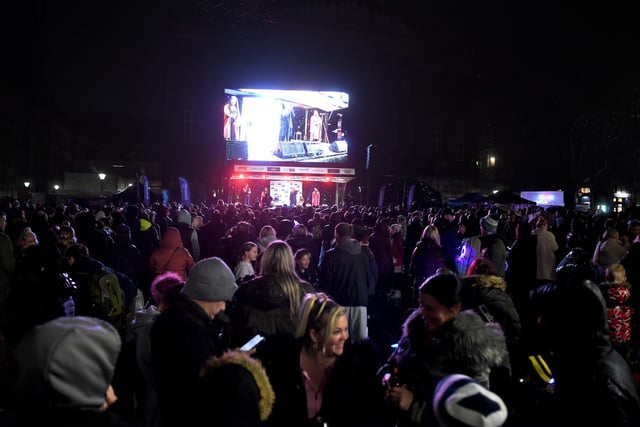 Many braved the cold to attend the switch on