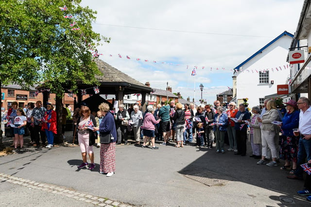 People listen to a short service at the Great Eccleston Music Party