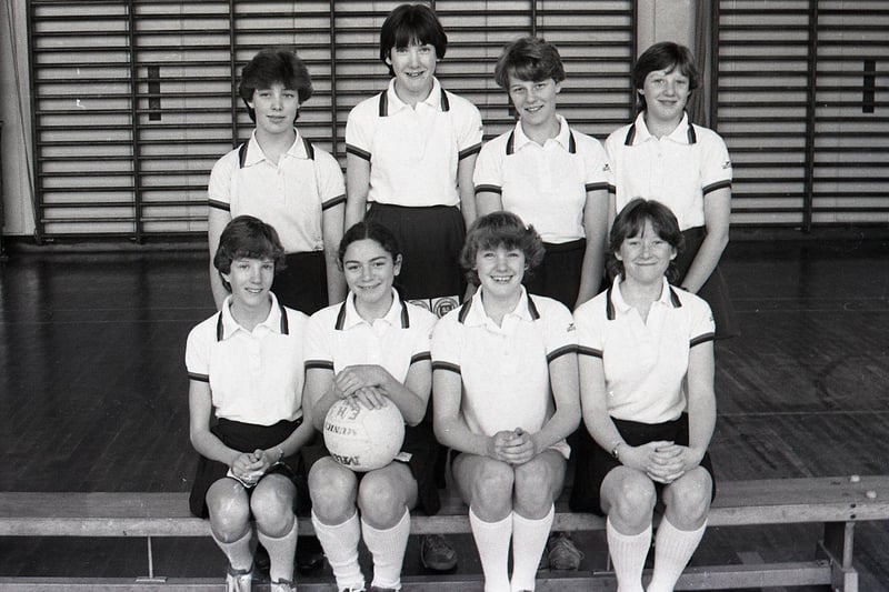 The Fulwood High School netball team in March 1983