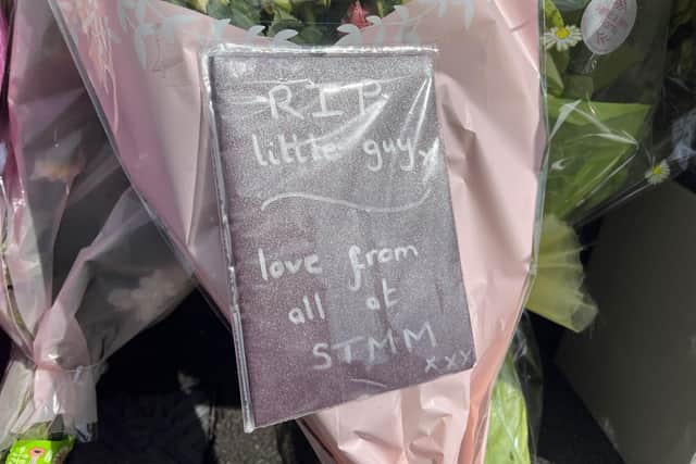 Teachers from a local school have left flowers