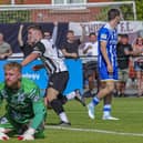 Elliot Taylor celebrates his goal last weekend