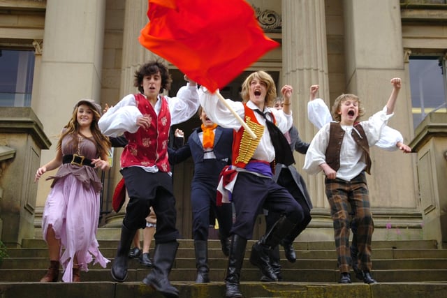 The Players Drama School will be performing Les Misérables at Preston's Charter Theatre. The group have been rehearsing in the Arts Institute in Avenham and these students are the last to use it before the building is redeveloped. Pictured from left to right are Sally Eccles, Chris Spicer, Sebastian Marsh-Finney, Sam Fazackerley, Alex Gabrysch, David Sipson, Peter Rugman, and Joe Tudor