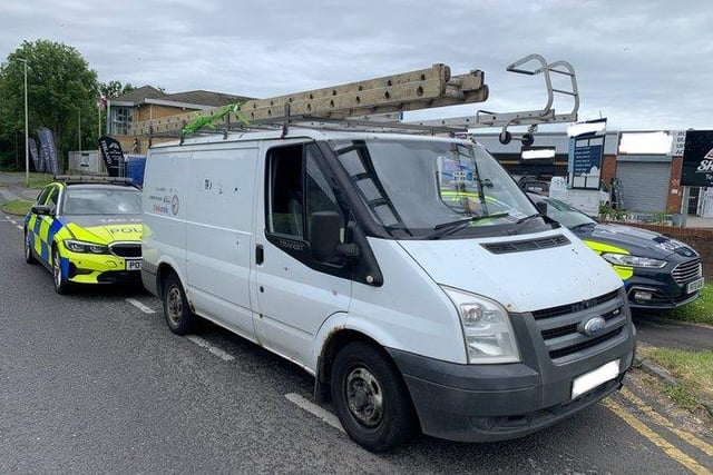 This van was seen in Blackpool and despite the accreditation stickers the van was linked to ‘rogue trading’. 
The driver was also found to be uninsured and disqualified from driving.