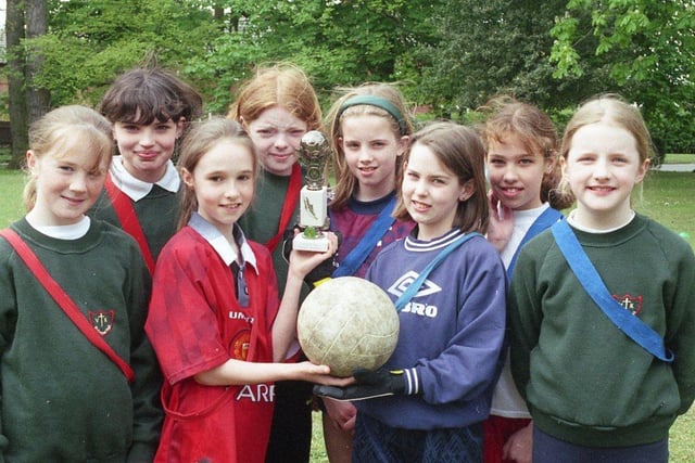 Leyland St Catherine's RC school's winning girls football team