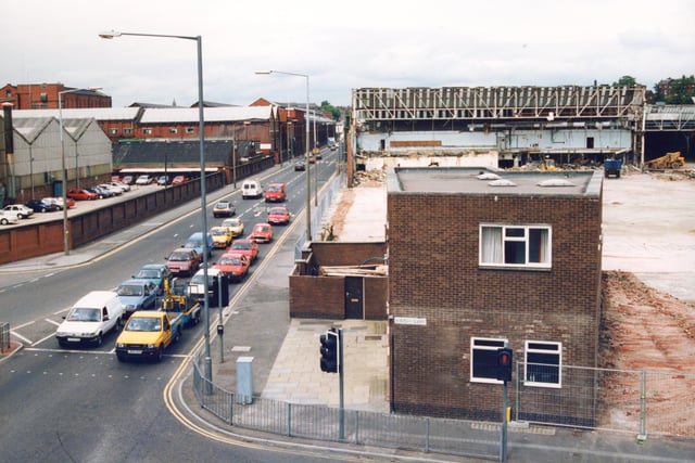 This 1994 image was taken from the Penwortham flyover on to Marsh Lane, looking down Strand Road towards the former BAE site
