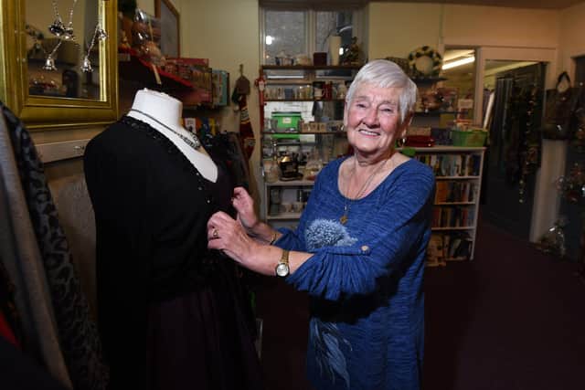 Volunteer Jean Thornton at CancerHelp charity shop, Longridge. She has volunteered at the shop since it opened 25-years ago