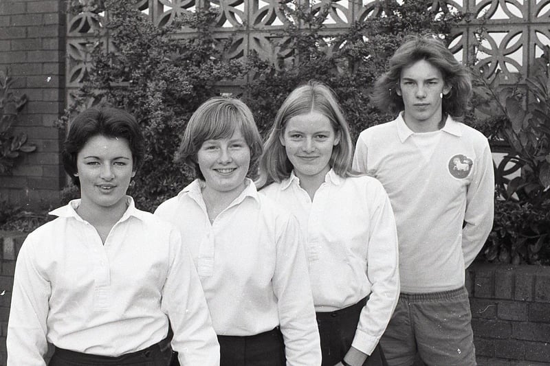 Three Tuson College girls have been picked for the Lancashire under 19s hockey team for a match against Cheshire. They are (from left) Louise Fleuriot, Alison Warner and Felicity Gibbins. Paul Clayton (right), 18, has been picked for the county junior soccer team to play Cheshire next week