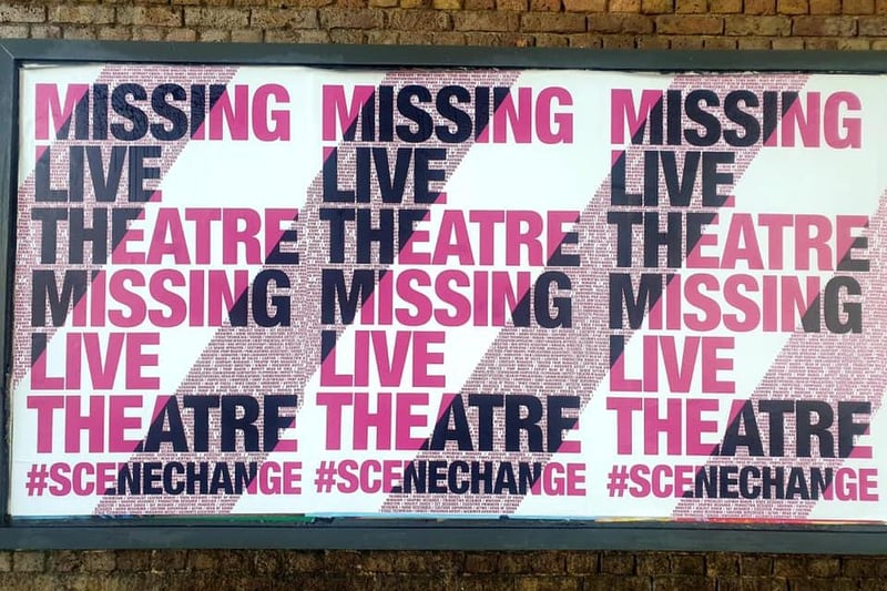 Lily Hambelton took this picture of posters highlighting the plight of theatres.