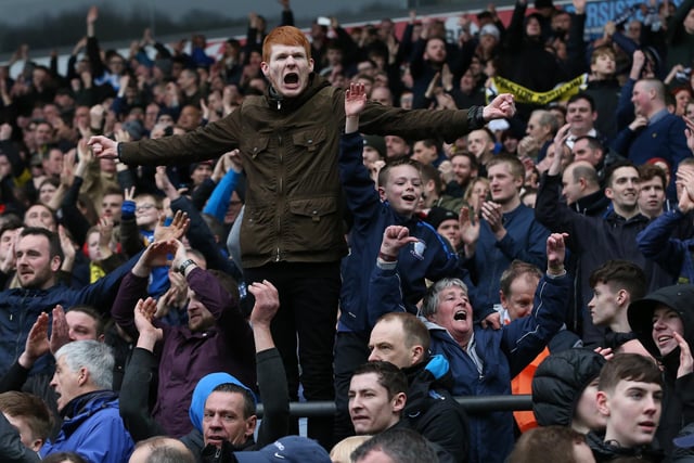Preston North End fans celebrate after the draw
