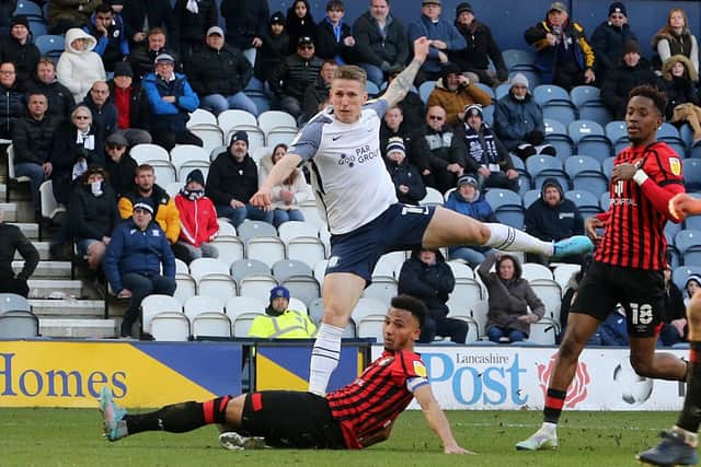 Emil Riis scores Preston North End's winner against Bournemouth at Deepdale