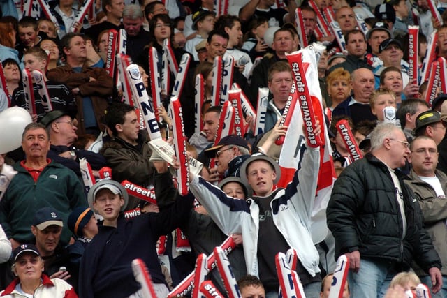 Preston North End fans in 2005 at the PNE v Wigan game