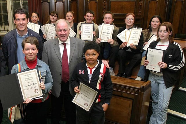 A group of Preston youngsters have received recognition for the sterling work they have done with Lancashire Social Services over the past year. At a special ceremony at County Hall, the teenagers were presented with awards and certificates from Preston North End manager Craig Brown and midfield star Brian O'Neill