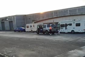 Travellers on the site at Buckshaw Village