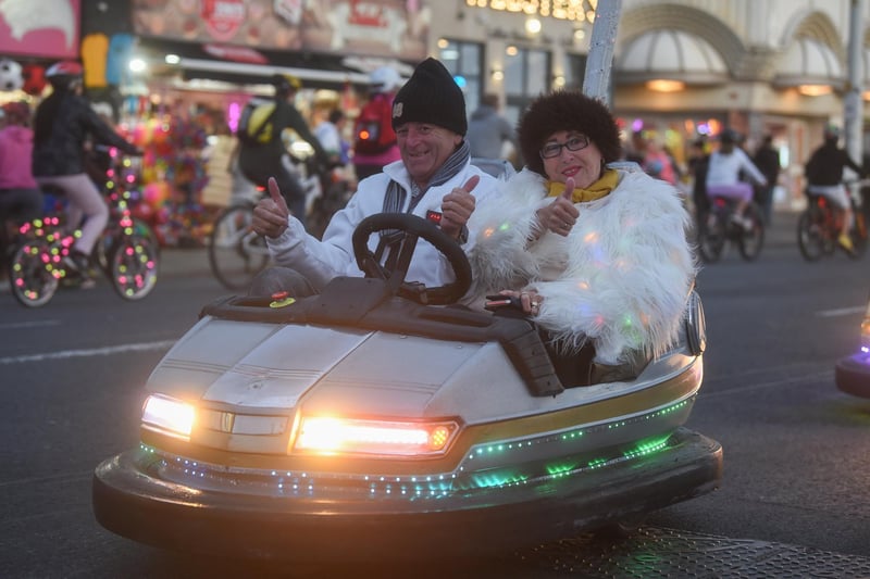 And here are two more in a dodgem car,  taking an alternative way to ride the lights!