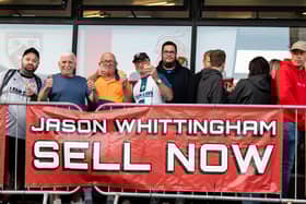 Morecambe fans send a message to Jason Whittingham.