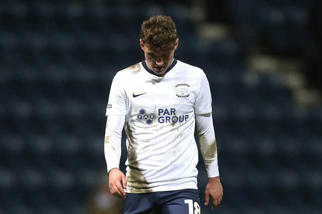 Preston North End's Ryan Ledson looks dejected at the final whistle