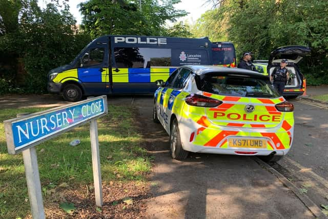 Police at the scene on Thursday morning