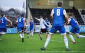 Connor Stanley's wonder goal against Stalybridge Celtic (photo: Ruth Hornby)