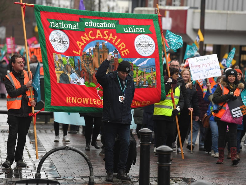 Trade unions gathering at Preston Flag Market