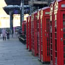 The instantly-recognisable row of red phone boxes on Preston's Market Street