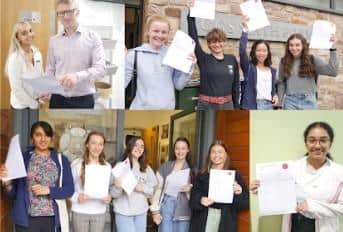Lancashire Girls' Grammar School pupils with their results.