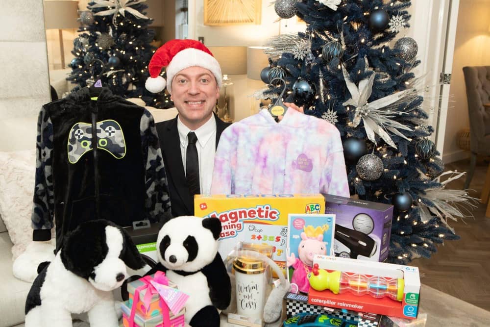 Joshua Homes with gifts collected at Grey Gables Farm. Photo: Bellway