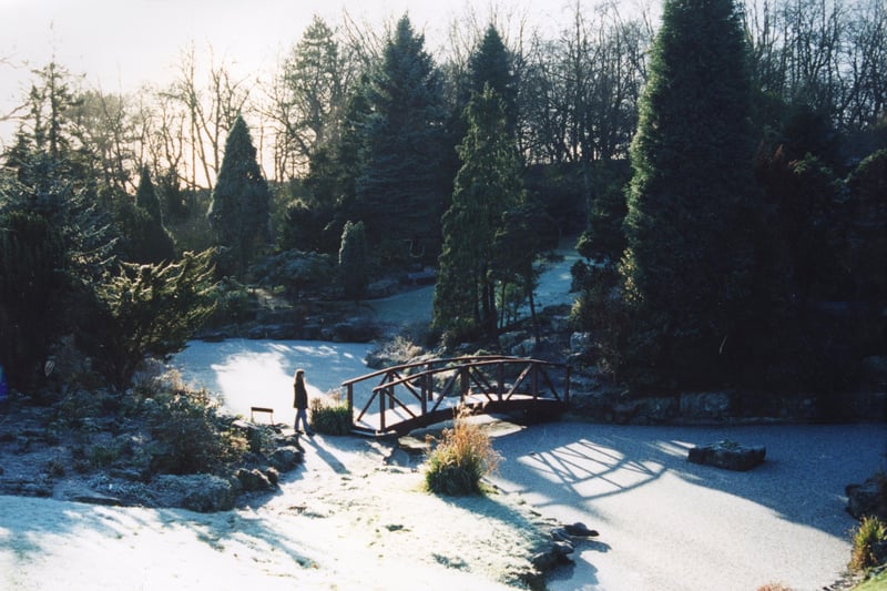 A winter wonderland on Christmas Day morning at the Japanese Gardens in Avenham Park
