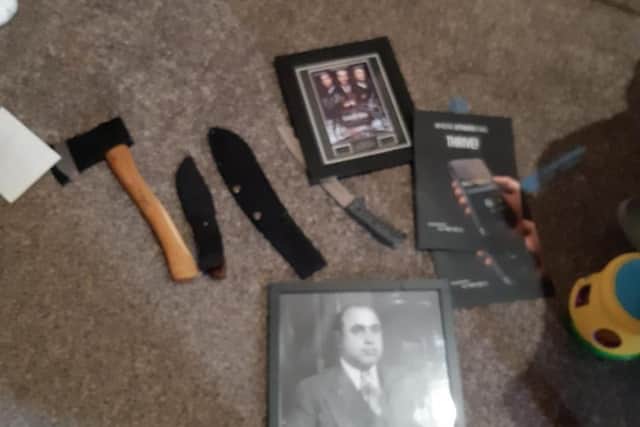 Weapons found in Deaffern's house (Credit: Lancashire Police)
