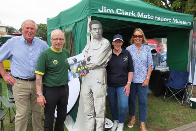 Some real motor racing history at Southport Classic & Speed 2022 at Victoria Park where they were celebrating British motor racing legend Jim Clark, who won the Indy 500 and 25 Grand Prix - including one at Aintree 60 years ago, in 1962. Here is Jim’s nephew, Ian Calder, with the 1962 trophy, plus Jim Clark Trust trustee Lawrence Johnston, Marion Phillips, and Alison Calder. Photo by Andrew Brown Media 