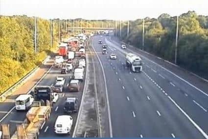 Two lanes are closed due to emergency pothole repairs on the M6 northbound from J30 (M61 Interchange) to J31 A59 Preston New Road (Samlesbury)