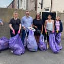 Arndale Morecambe Bay’s Management Team have conducted another #LitterHeroes litter pick. Pictured from left: Gareth and Nicole of AM Services, Craig (centre manager) and Fiona of Lambert Smith Hampton, and Ewa of AM Services who was joined by her daughter.