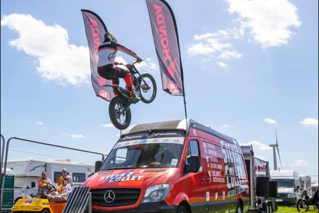 Three times world champion trials bike rider Steve Colley, who will be in action at this year’s Scorton Steam.