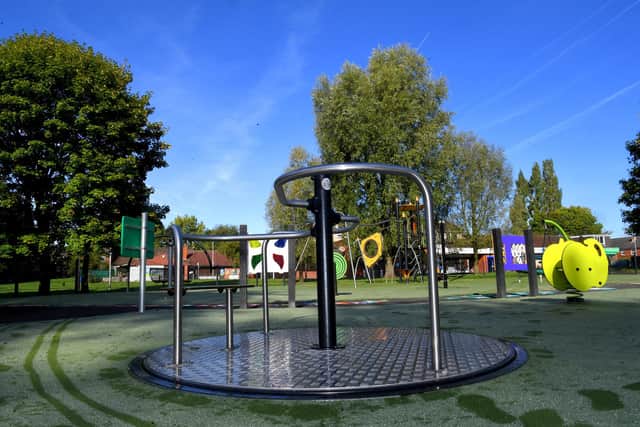 Photo Neil Cross; The newly refurbished play area in Moss Side, Leyland