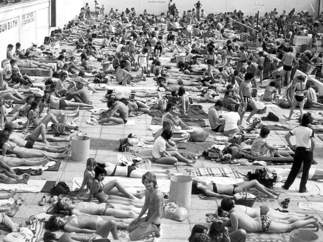 Temperatures soared and sun worshippers gave St Annes open air baths a record day in May 1980