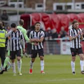 Chorley's players were inconsolable at the final whistle after losing 1-0 to Brackley Town in the play-off semi-final (photo: David Airey/dia_images)
