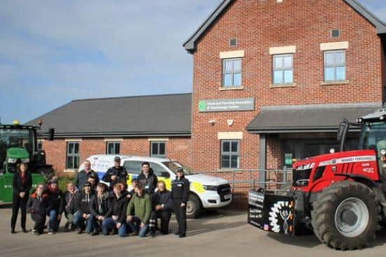 The Myerscough team with police at Farm Defender's launch