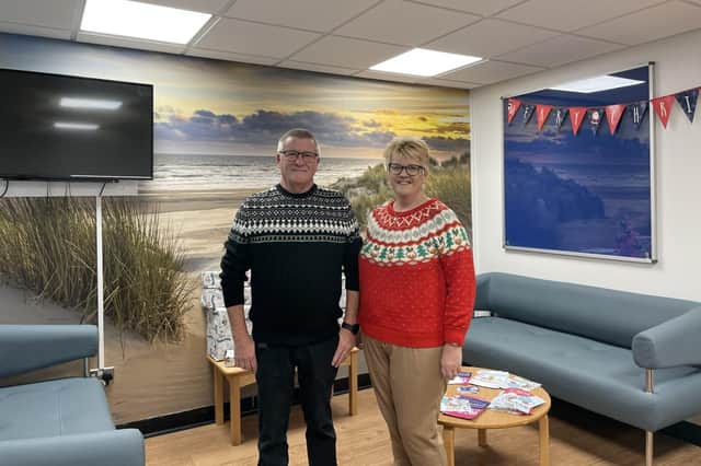 Julie and Mick in the refurbished parents' room. Photo: LTHTR Charity Team