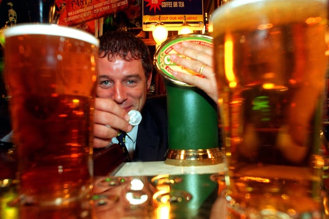 Andy Palmer, landlord of Yates's Wine Lodge, Preston, which has lowered its prices for bitter and lager saving drinkers approximately fifty pence - anyone remember this?