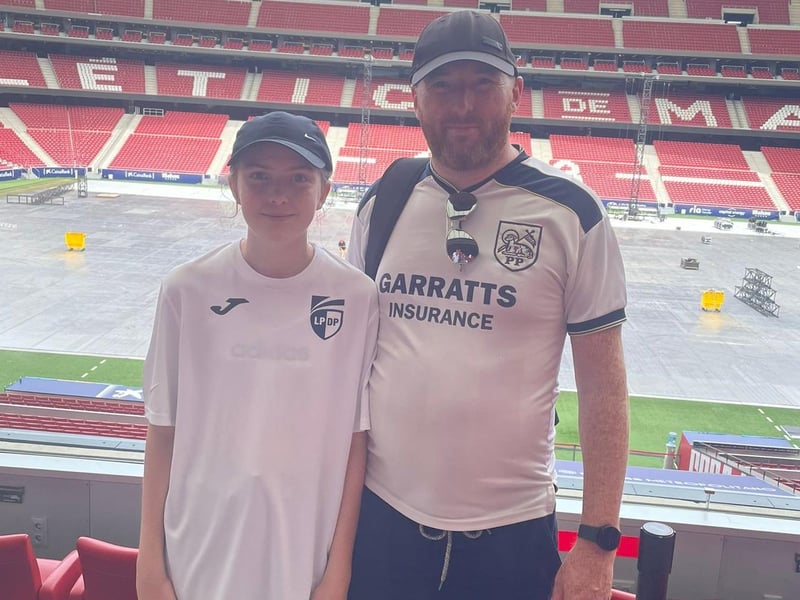 Mark with his youngest daughter Jessica, who he initially started doing Lego Architecture with.