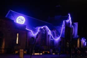 Lightpool festival 2023 - including this installation, Spin a Yarn