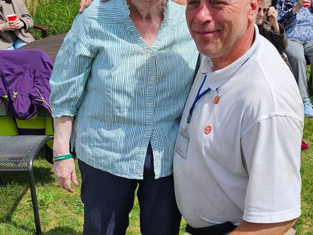 Rose Jackson and Martin Ingham at HC-One Dove Court Care Home’s Sports Day event