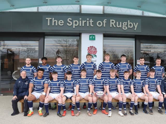 Kirkham Grammar School first XV at Twickenham for the Under-18 National Cup final