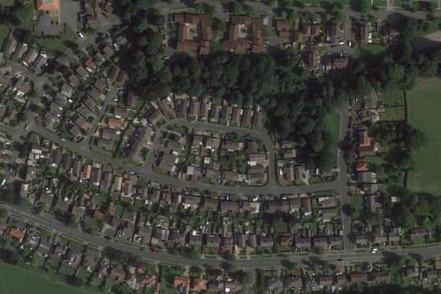 The victim was attacked as he walked down an alleyway between Roberts Court and Forestway, Leyland (Credit: Google)